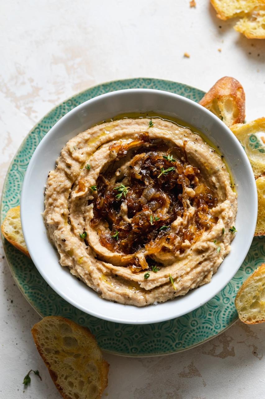 Caramelized Onion White Bean Dip - Spices in My DNA
