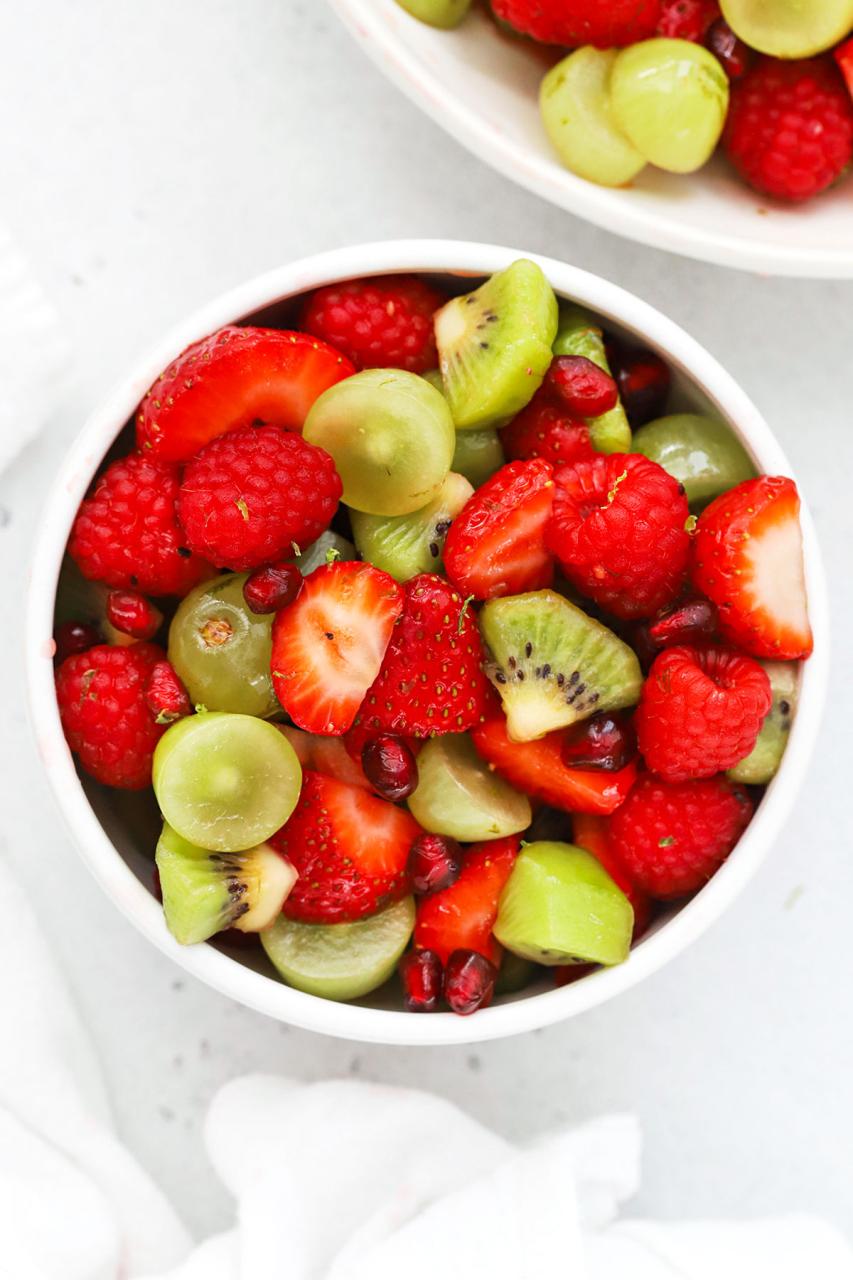Red & Green Christmas Fruit Salad • One Lovely Life