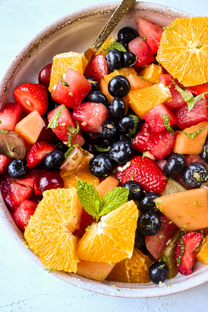 Mojito Fruit Salad - a perfect breakfast or dessert! - Meal Plan Addict