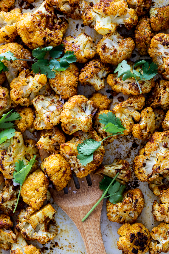Easy Curry Roasted Cauliflower - Simply Delicious