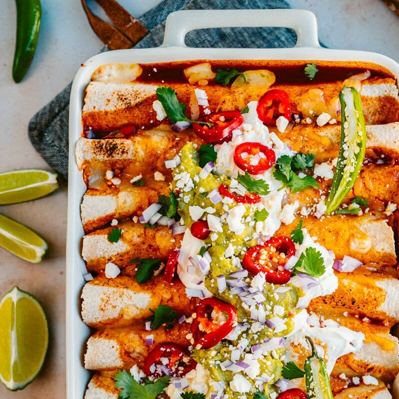Easy Vegetarian Enchiladas (30 Minutes!) – A Couple Cooks