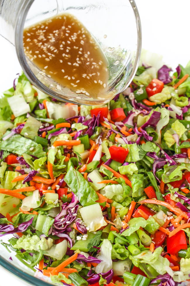 Asian Chopped Salad with Sesame Vinaigrette - The Garden Grazer