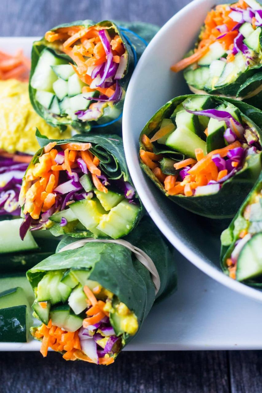 Really Easy Meal Prep Detox Collard Greens Wraps - Paleo, Vegan