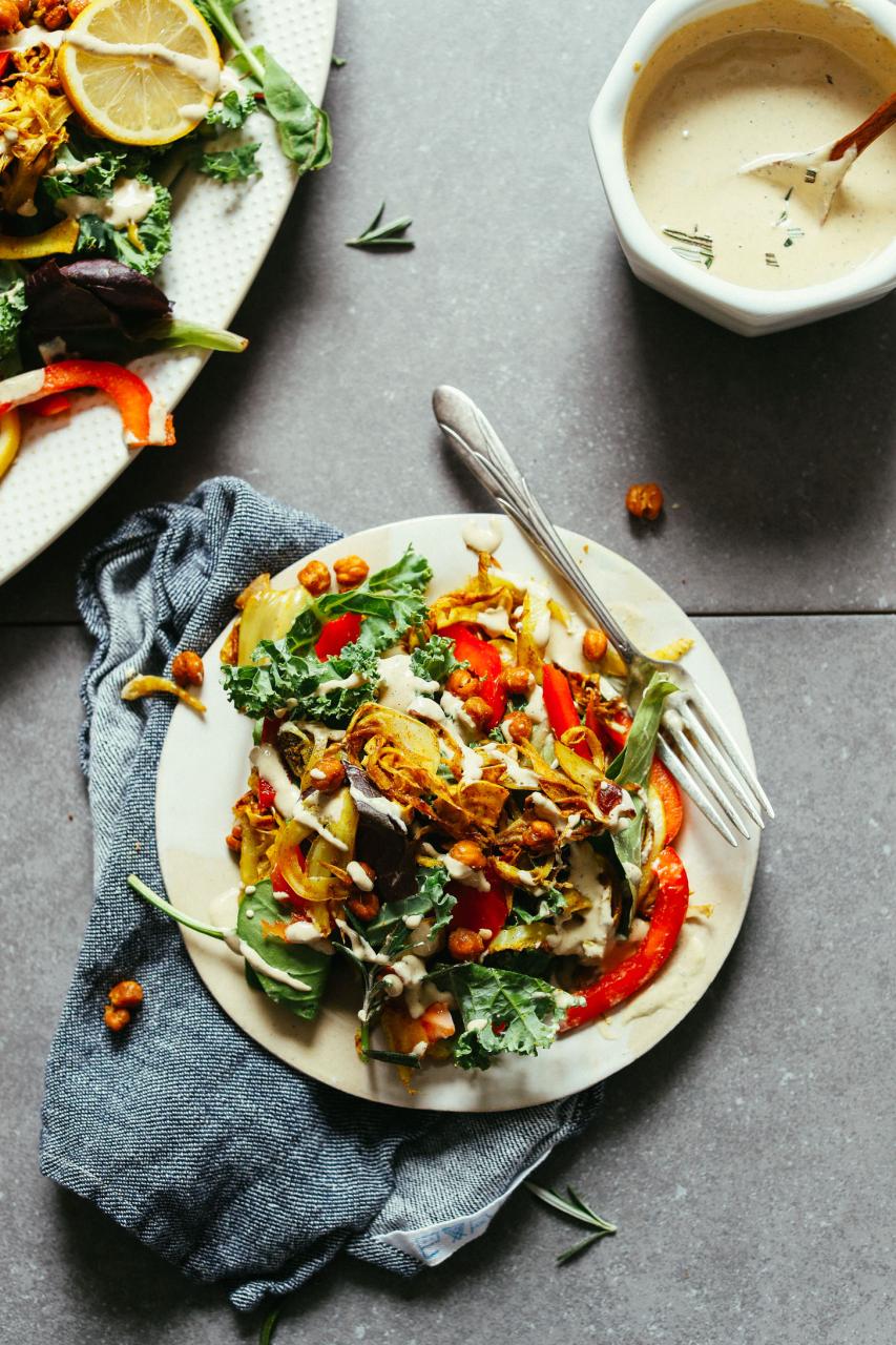 Curry-Roasted Fennel Salad & Tahini Dressing | Minimalist Baker Recipes