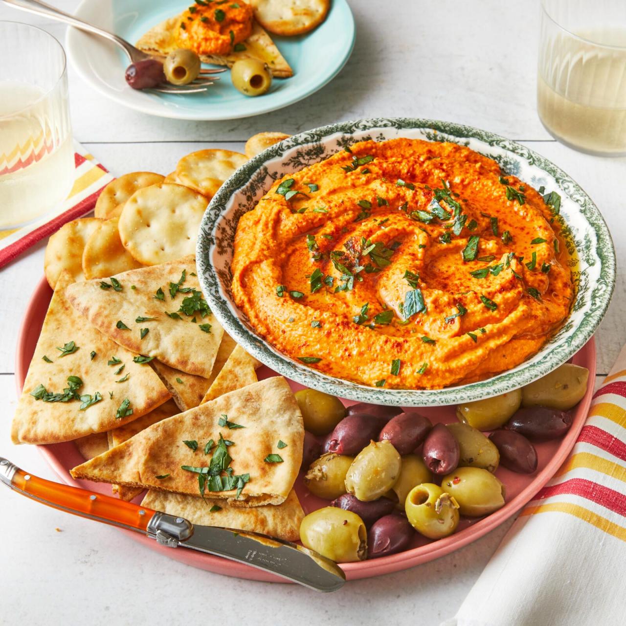 Best Roasted Red Pepper Hummus Recipe - How to Make Roasted Red Pepper  Hummus